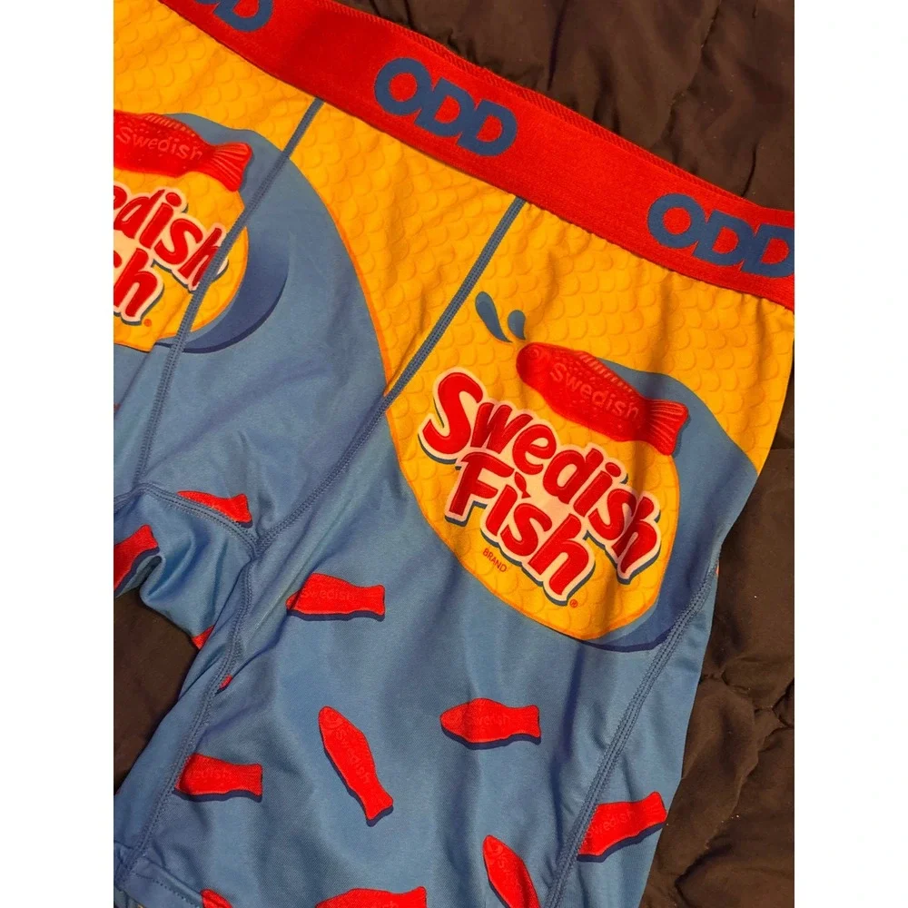 NEW ODD Men's Swedish Fish Boxer Briefs Blue Red Size M